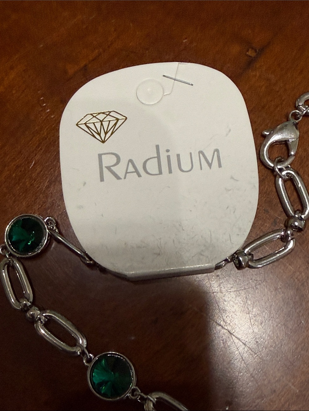 Anthropologie Radium Creation Silver-Toned Chain Link Green Gemstone Necklace🔥🔥🔥 - Picture 16 of 16